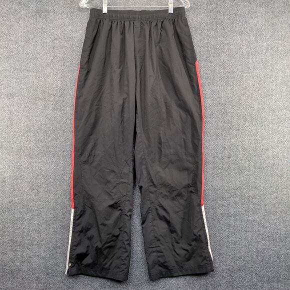 Reebok Men's Athletic Track Pants Black Medium Drawstring Waistband Ankle Zip - Picture 2 of 12